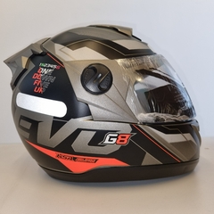 CAPACETE PROTORK EVOLUTION G8 EVO CINZA/LARANJA - loja online