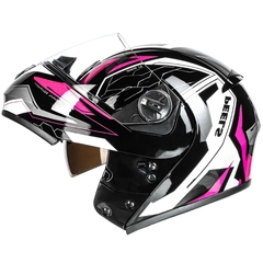 CAPACETE PEELS U-RB2 OCEAN PRETO / ROSA