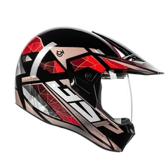 Capacete de moto New Sport Moto Preto/vermelho - Phmotos