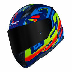 CAPACETE LS2 RAPID FF353 TAGLINE AZUL / AMARELO - Mobivile - Motos, Capacetes e Acessórios