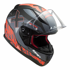 CAPACETE LS2 RAPID FF353 XTREET PRETO / VERMELHO FOSCO