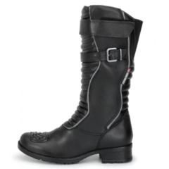 BOTA ATRON MOTOC. FEM. CANO ALTO PRETA REFLETIVA - COURO - 9118 - loja online