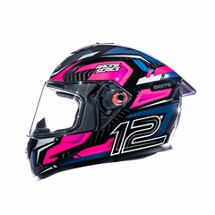 CAPACETE BIEFFE B-12 MISANO PRETO / ROSA - Mobivile - Motos, Capacetes e Acessórios