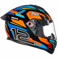 CAPACETE BIEFFE B-12 MISANO PRETO / LARANJA - loja online