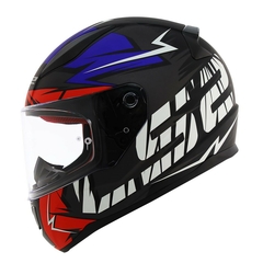 CAPACETE LS2 RAPID FF353 CROMO PRETO / VERMELHO / AZUL FOSCO - Mobivile - Motos, Capacetes e Acessórios