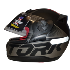 CAPACETE PROTORK EVOLUTION G7 PRETO FOSCO/VERMELHO