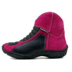 BOTA ATRON MOTOC. FEM. ROSA/PRETA - COURO NOBUCK - 305 na internet