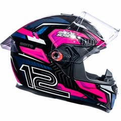 CAPACETE BIEFFE B-12 MISANO PRETO / ROSA na internet