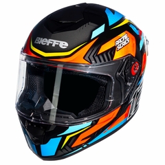 CAPACETE BIEFFE B-12 MISANO PRETO / LARANJA