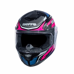 CAPACETE BIEFFE B-12 MISANO PRETO / ROSA - loja online