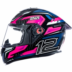 CAPACETE BIEFFE B-12 MISANO PRETO / ROSA - comprar online