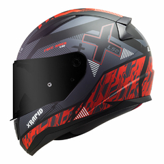 CAPACETE LS2 RAPID FF353 XTREET PRETO / VERMELHO FOSCO