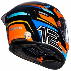 CAPACETE BIEFFE B-12 MISANO PRETO / LARANJA