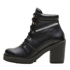 BOTA ATRON FEM. PRETA CANO CURTO - COURO - 9405 - loja online