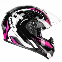 CAPACETE PEELS U-RB2 OCEAN PRETO / ROSA - loja online