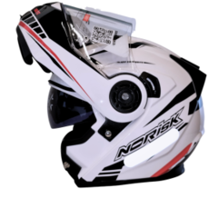 CAPACETE NORISK ROUTE FF345 MOTION BRANCO/PRETO/VERMELHO