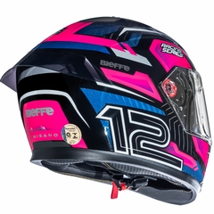 CAPACETE BIEFFE B-12 MISANO PRETO / ROSA