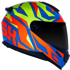 CAPACETE NORISK RAZOR CUTTING LT AZUL/AMARELO/VERMELHO - Mobivile - Motos, Capacetes e Acessórios