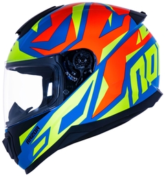 CAPACETE NORISK RAZOR CUTTING LT AZUL/AMARELO/VERMELHO