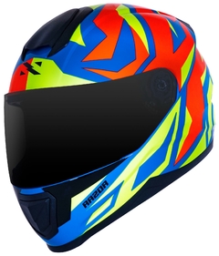 Imagem do CAPACETE NORISK RAZOR CUTTING LT AZUL/AMARELO/VERMELHO