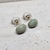 double mini egg earrings - green tea