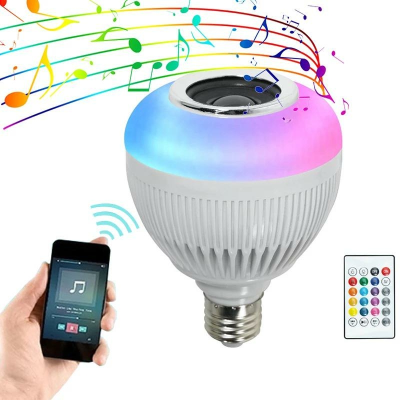 Lâmpada Luz Led Rgb Bluetooth Música Som com Controle - Online