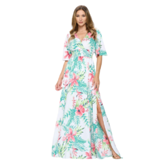 Vestido de flores con abertura - comprar en línea