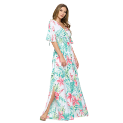 Vestido de flores con abertura - Dulce Store