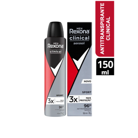 Desodorante Antitranspirante Aerosol Rexona Clinical Sport150ml