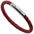 Bracelete de Aço Inox Com Couro Bright Red