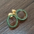 Brinco Oval Folheado a Ouro 18k Com Zircônias Verde - comprar online