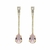 Brinco Gota Rosa Folheado a Ouro 18k