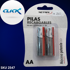 PILAS AA X2 NETMAK RECARGABLES