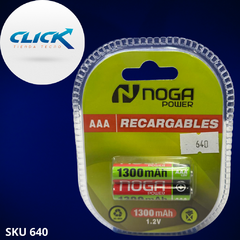 PILA RECARG. X2 NOGA AAA 1300 mAh 1.2v