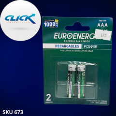 PILAS EURO ENERGY RECARGABLE AAA X2 900mAh 1.2v