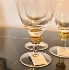 Taça Decorativa de Vidro para Água com Strass e Dourado na internet