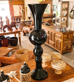 Vaso Decorativo de Vidro Longo Clear Black Grande na internet