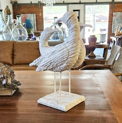 Escultura Três Pássaros Decorativos em Resina Branca - loja online