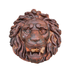 Imagem da Cara de Leão em Ferro Fundido, artesanato sofisticado para decoração da Marcenaria Tiradentes
