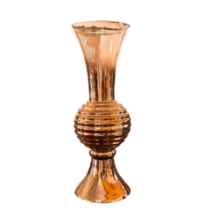 Vaso Decorativo Dourado e Transp. de Vidro Smoke Grande