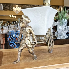 Vaso de Porcelana com Macaco decorativo em Metal - comprar online
