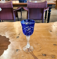 Taça Decorativa de Cristal Azul para Água - comprar online