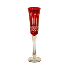 Taça Decorativa Fina de Vidro Vermelha para Champanhe