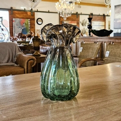 Vaso Decorativo Leque G de Vidro Verde e Fumê Tipo Murano - comprar online