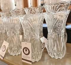 Vaso Decorativo Grande de Vidro Elegante com Relevos 23cm - comprar online