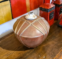 Vaso em Cerâmica Indiano Decorativo Marrom - loja online