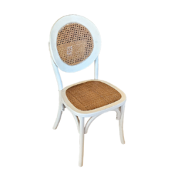 Cadeira de Palinha Natural Branca Envelhecida