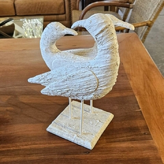 Escultura Três Pássaros Decorativos em Resina Branca - comprar online