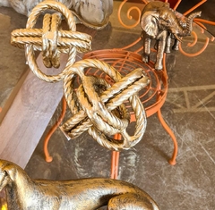 Escultura Decorativa de Metal de 6 Argolas Douradas - loja online