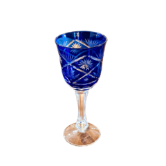 Taça Decorativa de Cristal Azul para Água